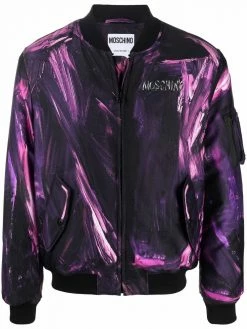 Moschino paint-print bomber jacket