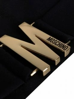 Moschino logo plaque one-shoulder bikini top