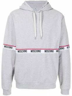 Moschino logo drawstring hoodie