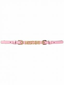Moschino logo plaque chain belt