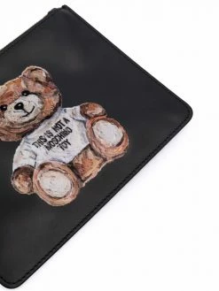 Moschino teddy print clutch bag