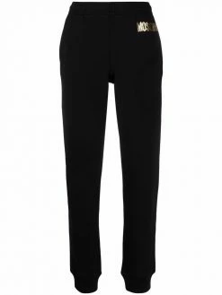 Moschino logo-print cotton track trousers