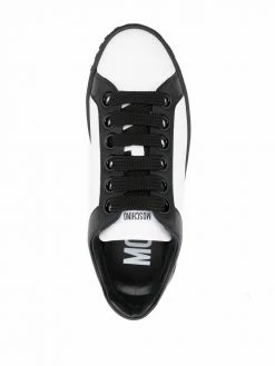 Moschino logo-embossed platform leather sneakers