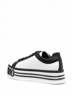 Moschino logo-embossed platform leather sneakers