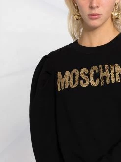 Moschino logo-print puff-sleeves sweatshirt