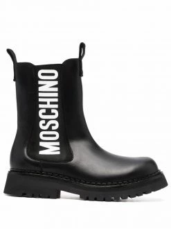Moschino logo-print ankle boots