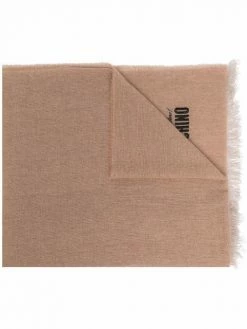 Moschino logo-embroidered cashmere scarf