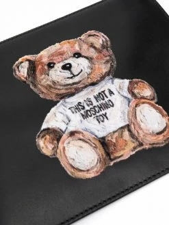 Moschino Teddy Bear-print leather clutch