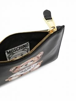Moschino Teddy Bear-print leather clutch
