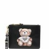 Moschino Teddy Bear-print leather clutch