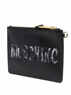 Moschino Teddy Bear-print leather clutch