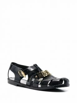 Moschino logo-lettered strappy jelly sandals