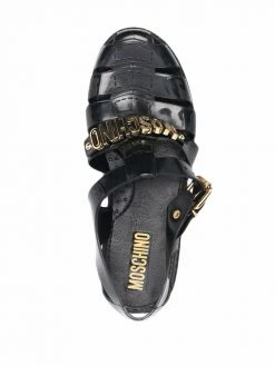 Moschino logo-lettered strappy jelly sandals
