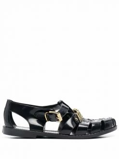 Moschino logo-lettered strappy jelly sandals