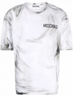 Moschino painterly-print logo T-shirt