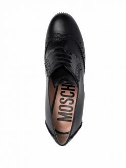 Moschino block-heel lace-up pumps
