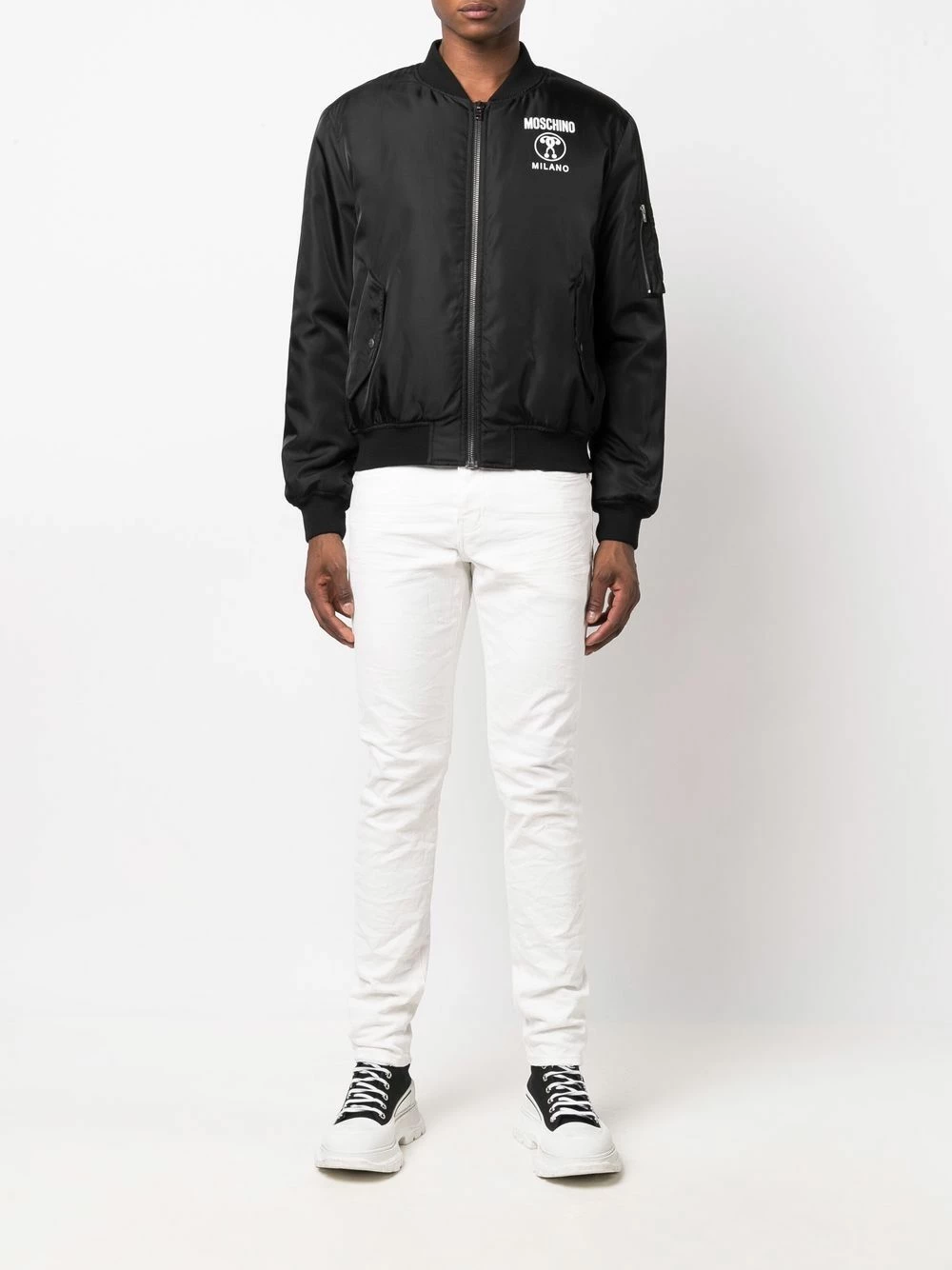 Promo ๐คฉ Moschino Logo printed bomber jacket ๐ 5 Moschino logo-printed bomber jacket