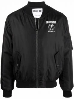 Moschino logo-printed bomber jacket