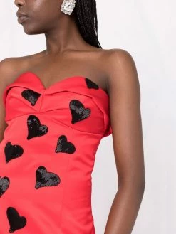 Moschino heart-sequin trailed gown