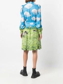 Moschino cow-print shirt dress