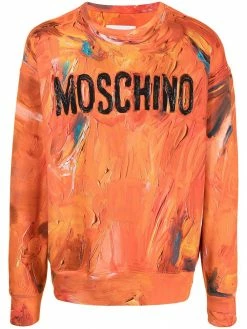 Moschino crew neck logo-print sweatshirt