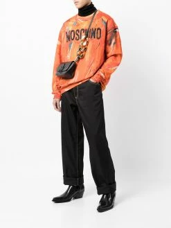 Moschino crew neck logo-print sweatshirt
