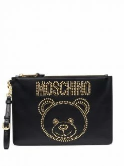Moschino Teddy studded clutch