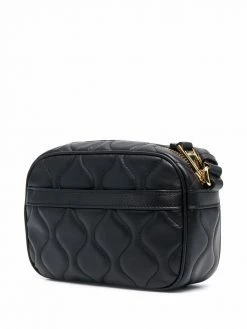Moschino charm-detail quilted leather satchel