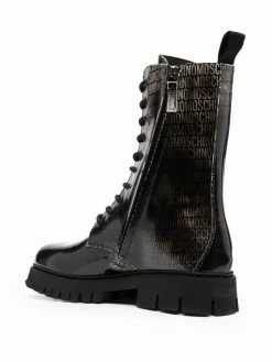 Top 10 โค๏ธ Moschino Gradient logo print combat ๐ฅพ boots ๐ 8 Moschino gradient logo-print combat boots
