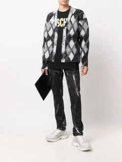Moschino argyle-pattern cardigan