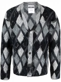 Moschino argyle-pattern cardigan