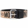 Moschino logo-print leather belt