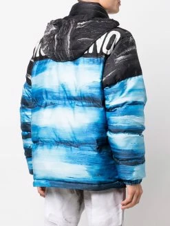 Moschino faded-effect logo coat