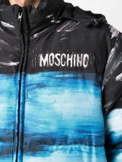 Moschino faded-effect logo coat