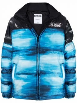 Moschino faded-effect logo coat