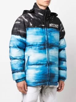 Moschino faded-effect logo coat