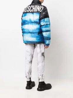 Moschino faded-effect logo coat