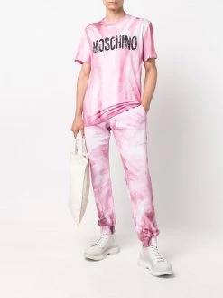 Moschino paint-effect logo-print T-shirt