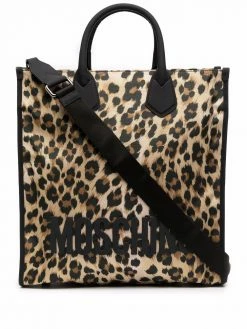 Moschino leopard-print tote bag