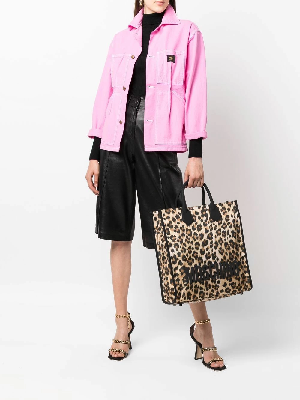 Buy ⌛ Moschino Leopard print tote bag ⌛ 4 Moschino leopard-print tote bag