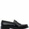 Moschino M logo-plaque almond-toe loafers