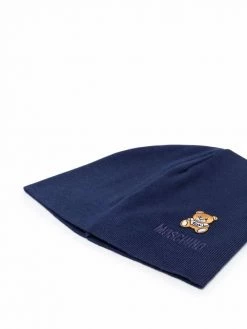 Moschino logo-embroidered knitted beanie