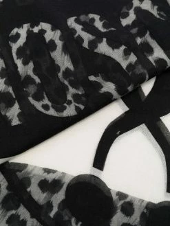 Moschino leopard-print frayed-edge scarf