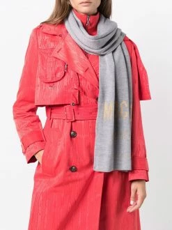 Moschino logo-intarsia knitted scarf