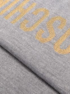 Moschino logo-intarsia knitted scarf