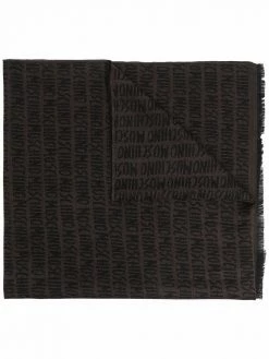 Moschino logo-knit wool scraf