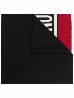 Moschino logo-knit panelled scarf