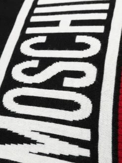 Moschino logo-knit panelled scarf