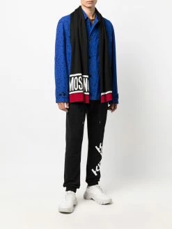 Moschino logo-knit panelled scarf