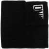Moschino logo-knit ribbed scarf